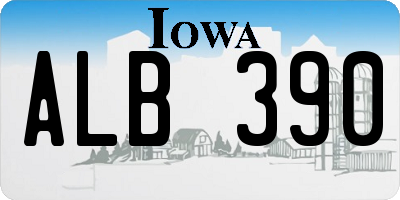 IA license plate ALB390