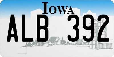 IA license plate ALB392