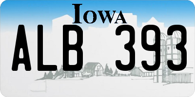 IA license plate ALB393