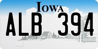 IA license plate ALB394