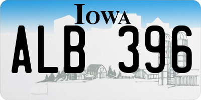 IA license plate ALB396