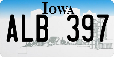 IA license plate ALB397