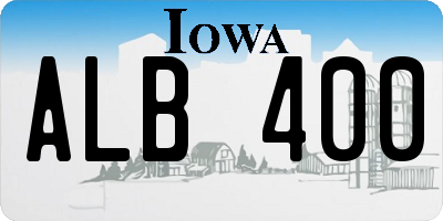 IA license plate ALB400