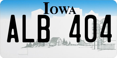 IA license plate ALB404