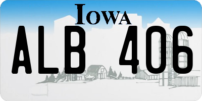IA license plate ALB406