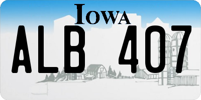 IA license plate ALB407