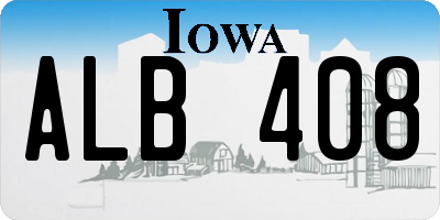 IA license plate ALB408