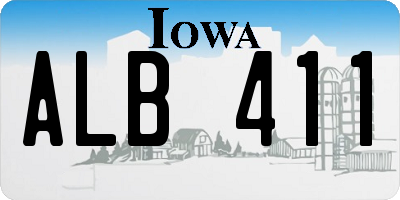 IA license plate ALB411