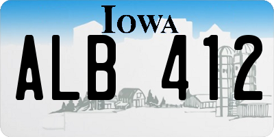 IA license plate ALB412
