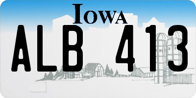 IA license plate ALB413