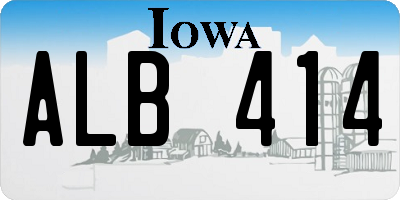 IA license plate ALB414