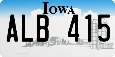 IA license plate ALB415