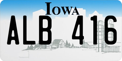 IA license plate ALB416