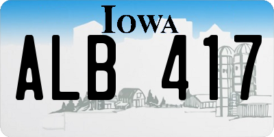 IA license plate ALB417