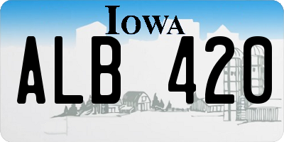 IA license plate ALB420