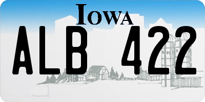 IA license plate ALB422