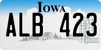 IA license plate ALB423