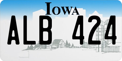 IA license plate ALB424
