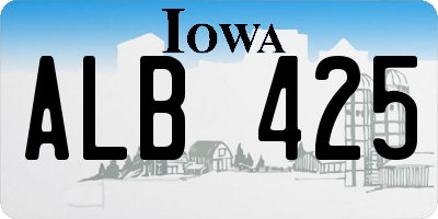 IA license plate ALB425