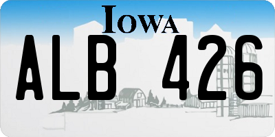 IA license plate ALB426