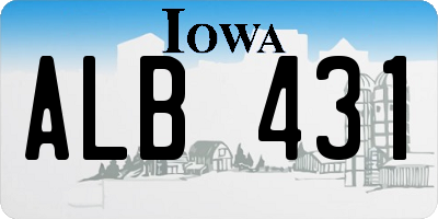 IA license plate ALB431