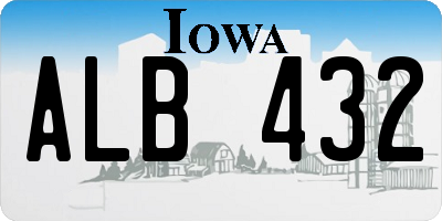 IA license plate ALB432