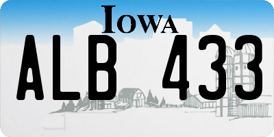 IA license plate ALB433