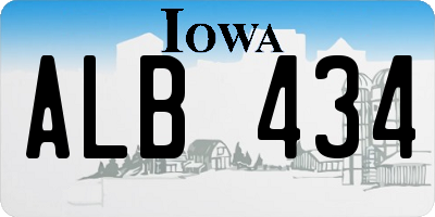 IA license plate ALB434
