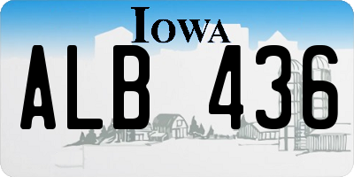 IA license plate ALB436