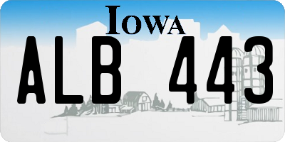 IA license plate ALB443