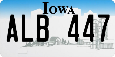 IA license plate ALB447
