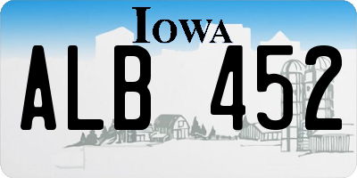 IA license plate ALB452