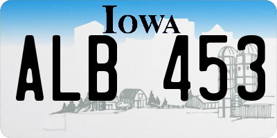 IA license plate ALB453