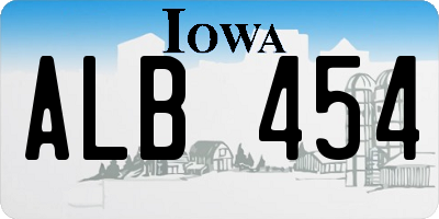 IA license plate ALB454