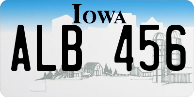 IA license plate ALB456