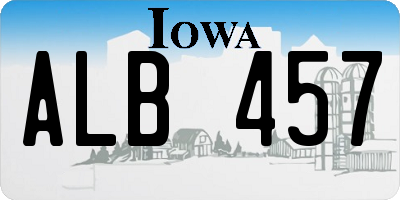 IA license plate ALB457
