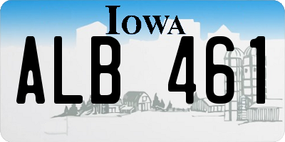 IA license plate ALB461