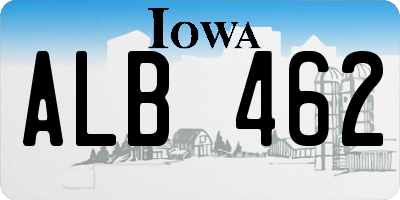 IA license plate ALB462