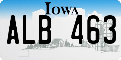 IA license plate ALB463