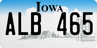 IA license plate ALB465