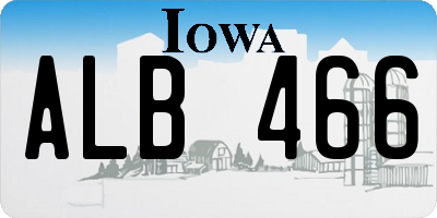 IA license plate ALB466