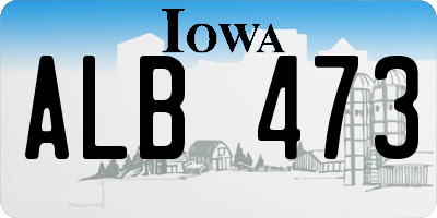 IA license plate ALB473