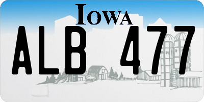 IA license plate ALB477