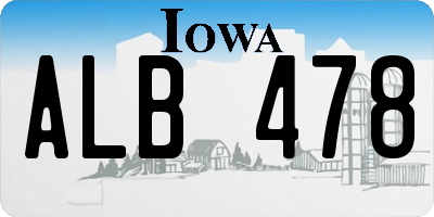 IA license plate ALB478
