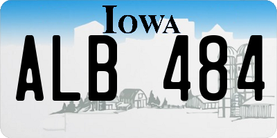 IA license plate ALB484