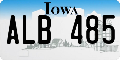 IA license plate ALB485