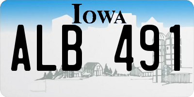 IA license plate ALB491