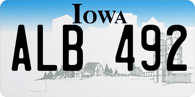 IA license plate ALB492