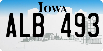 IA license plate ALB493