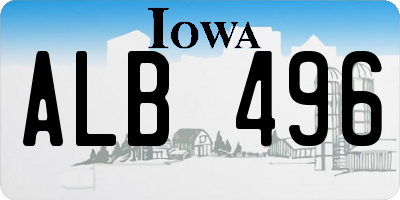 IA license plate ALB496